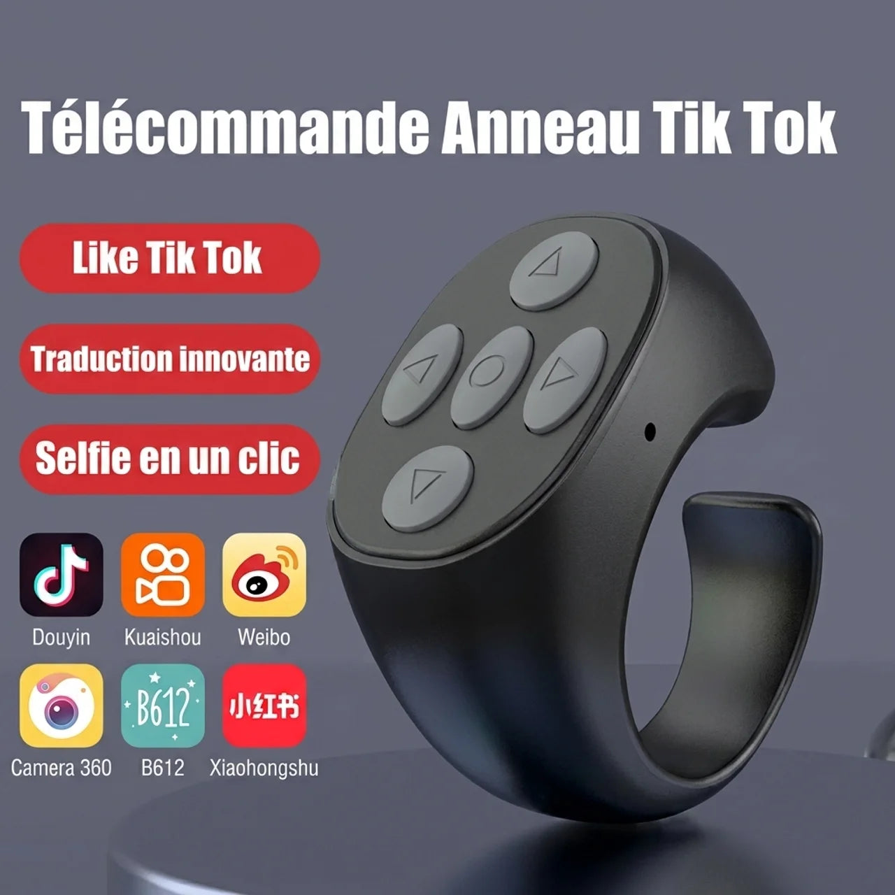 Anneau Bluetooth Défilement TikTok