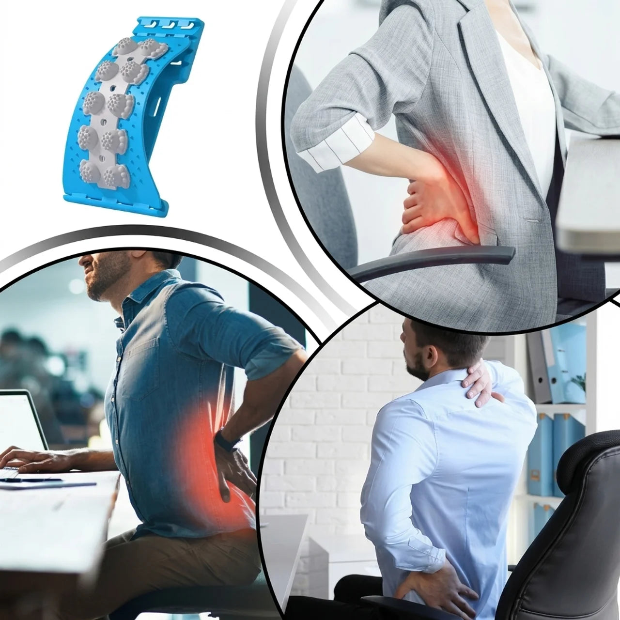 Civière Dorsale et Cervicale d'Acupression Correcteur de Posture et Support Lombaire