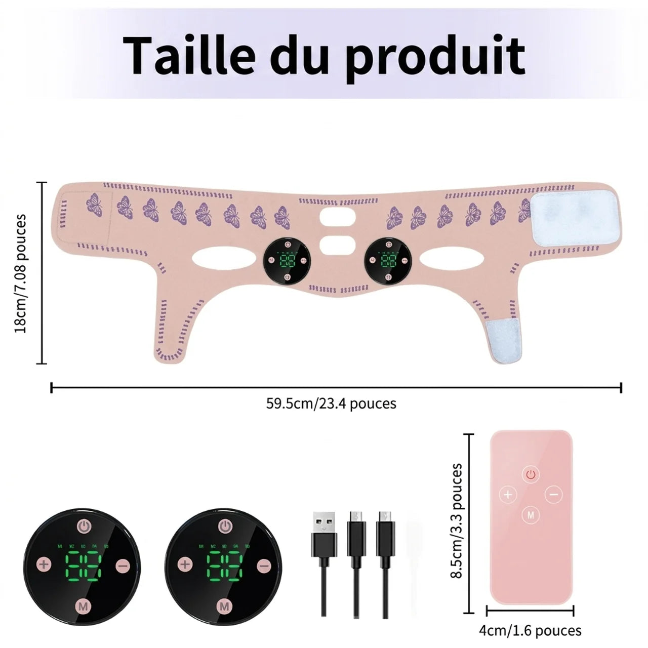 Appareil de Lifting Facial EMS V-Shape Masseur Électrique Réducteur de Double Menton