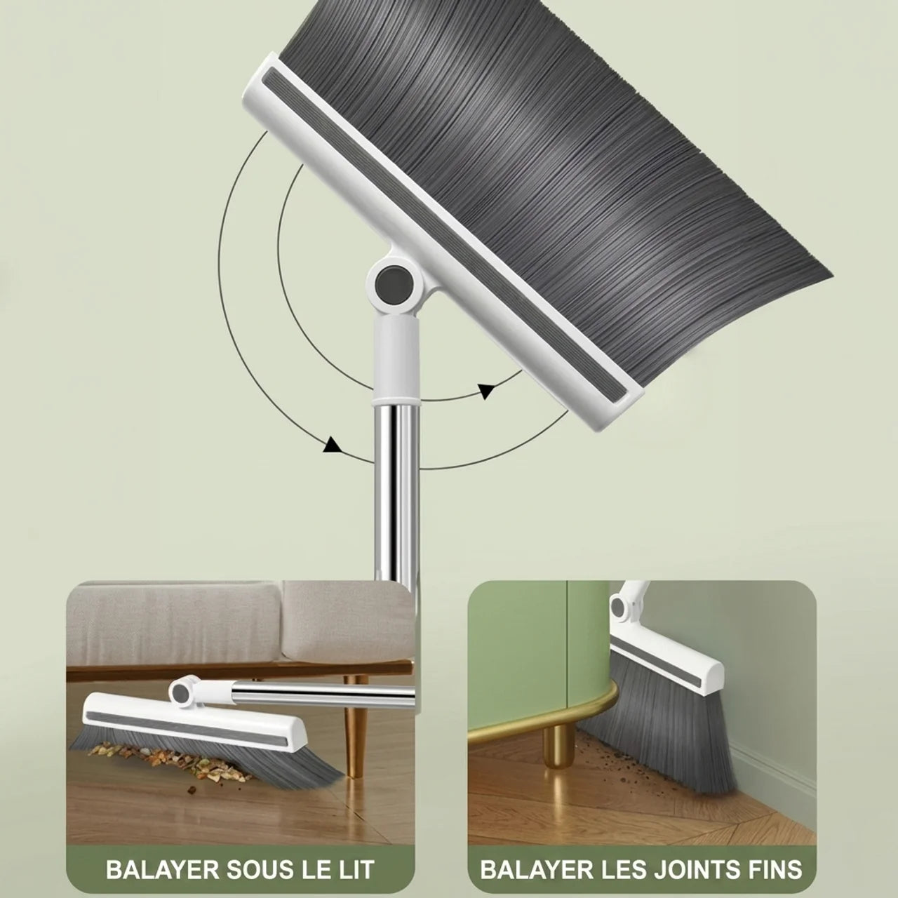 Balai & Pelle à Manche Long Kit de Nettoyage Ergonomique