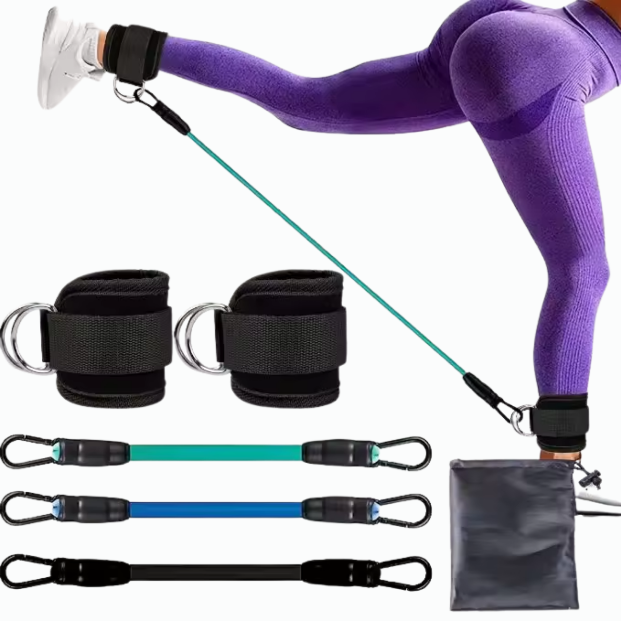 Set d’Entraînement Fessiers & Jambes Bandes Élastiques