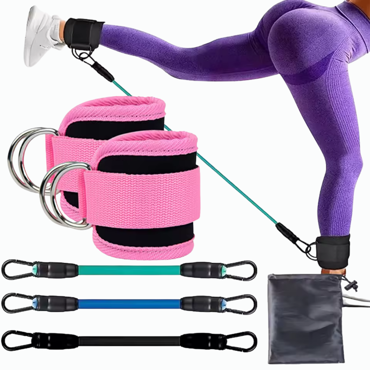 Set d’Entraînement Fessiers & Jambes Bandes Élastiques