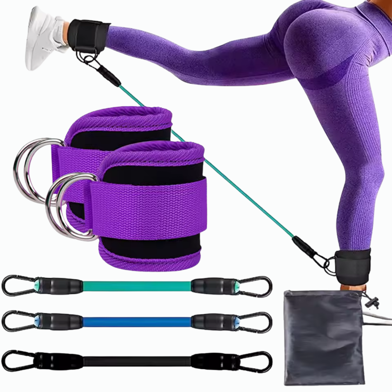 Set d’Entraînement Fessiers & Jambes Bandes Élastiques
