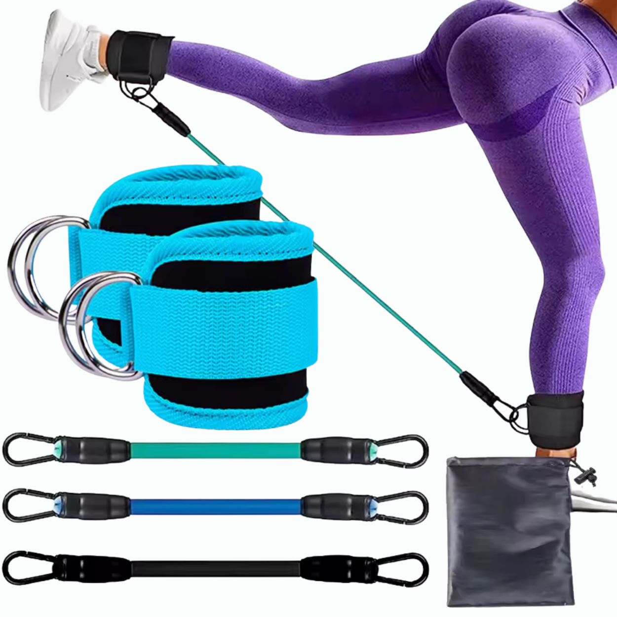Set d’Entraînement Fessiers & Jambes Bandes Élastiques
