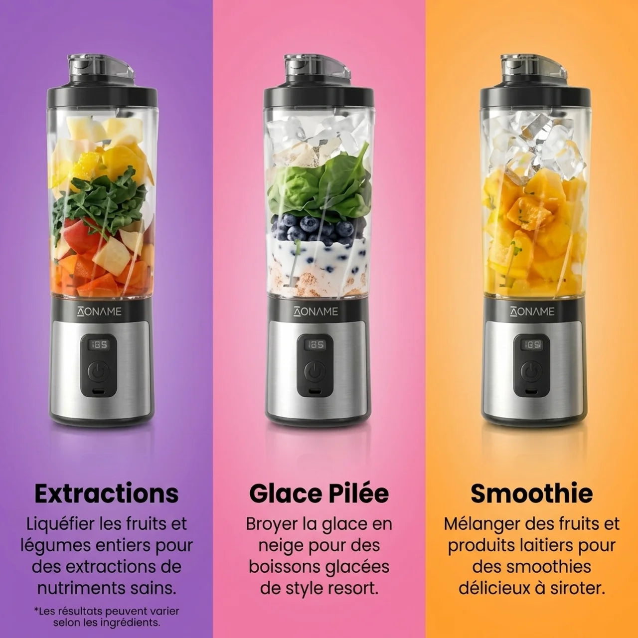 Mini Blender Portable Mixeur à Smoothie et Glace Rechargeable USB-C