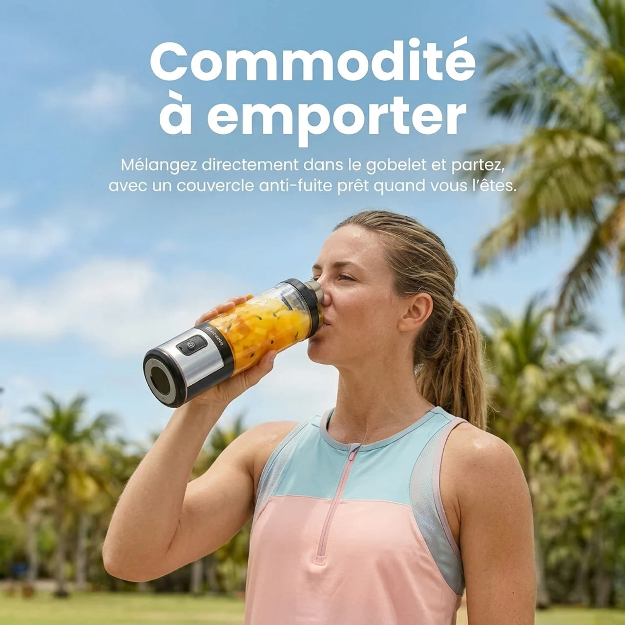 Mini Blender Portable Mixeur à Smoothie et Glace Rechargeable USB-C