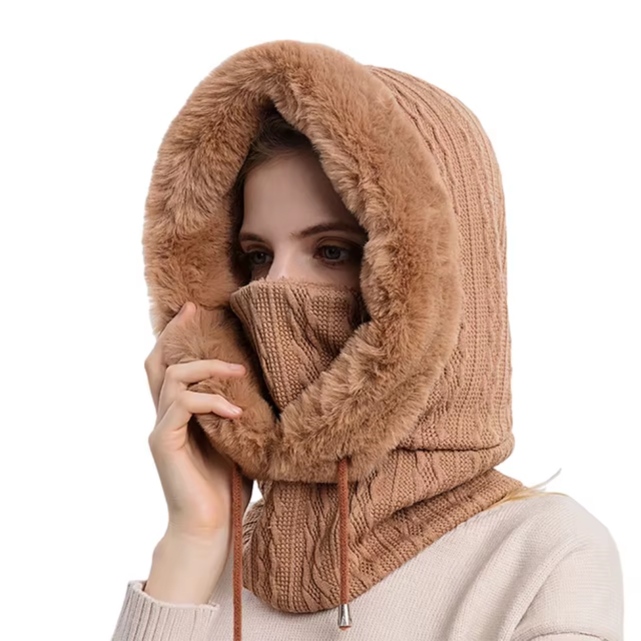 Cagoule 3-en-1 Bonnet Écharpe Masque Polaire