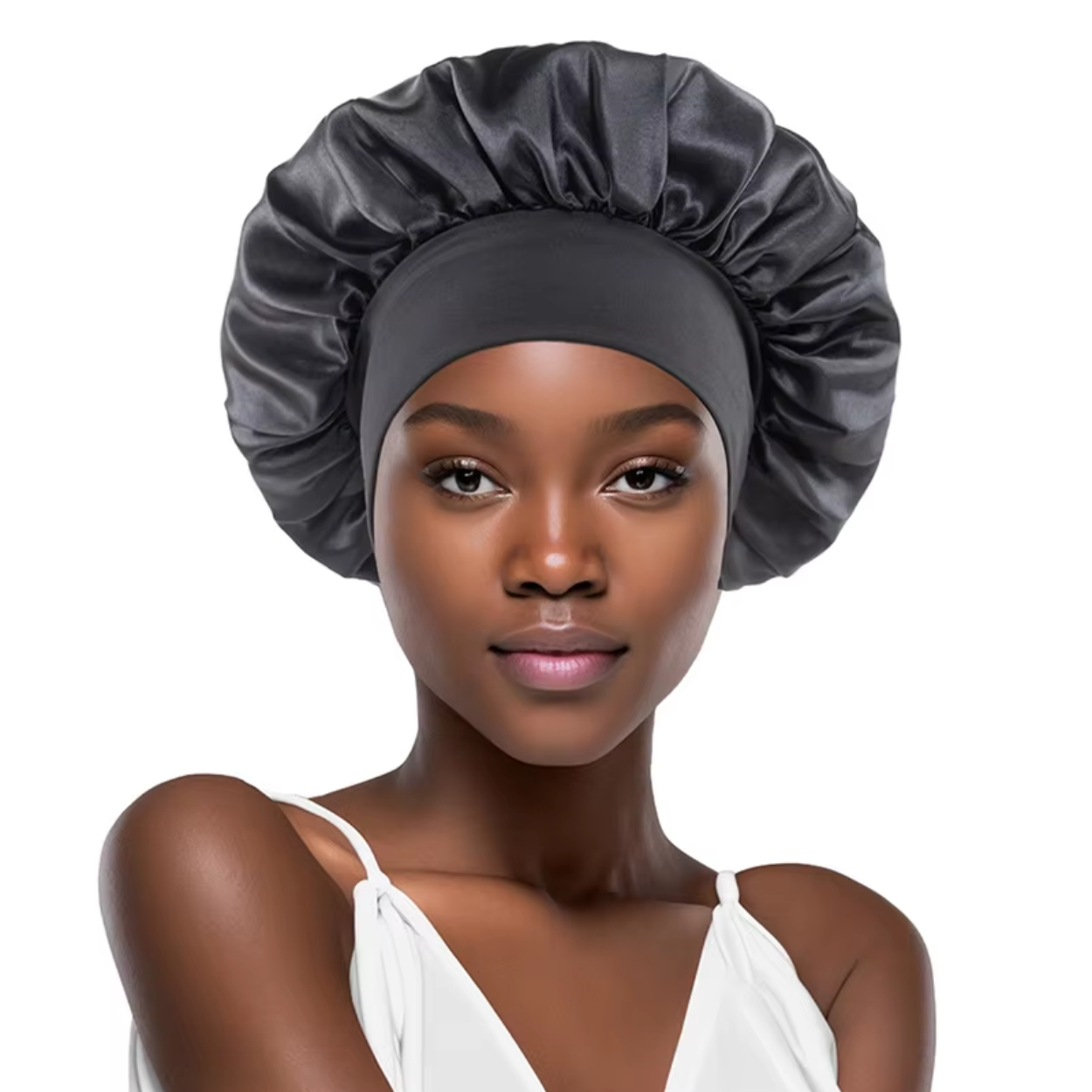 Bonnet en Satin Large Bande