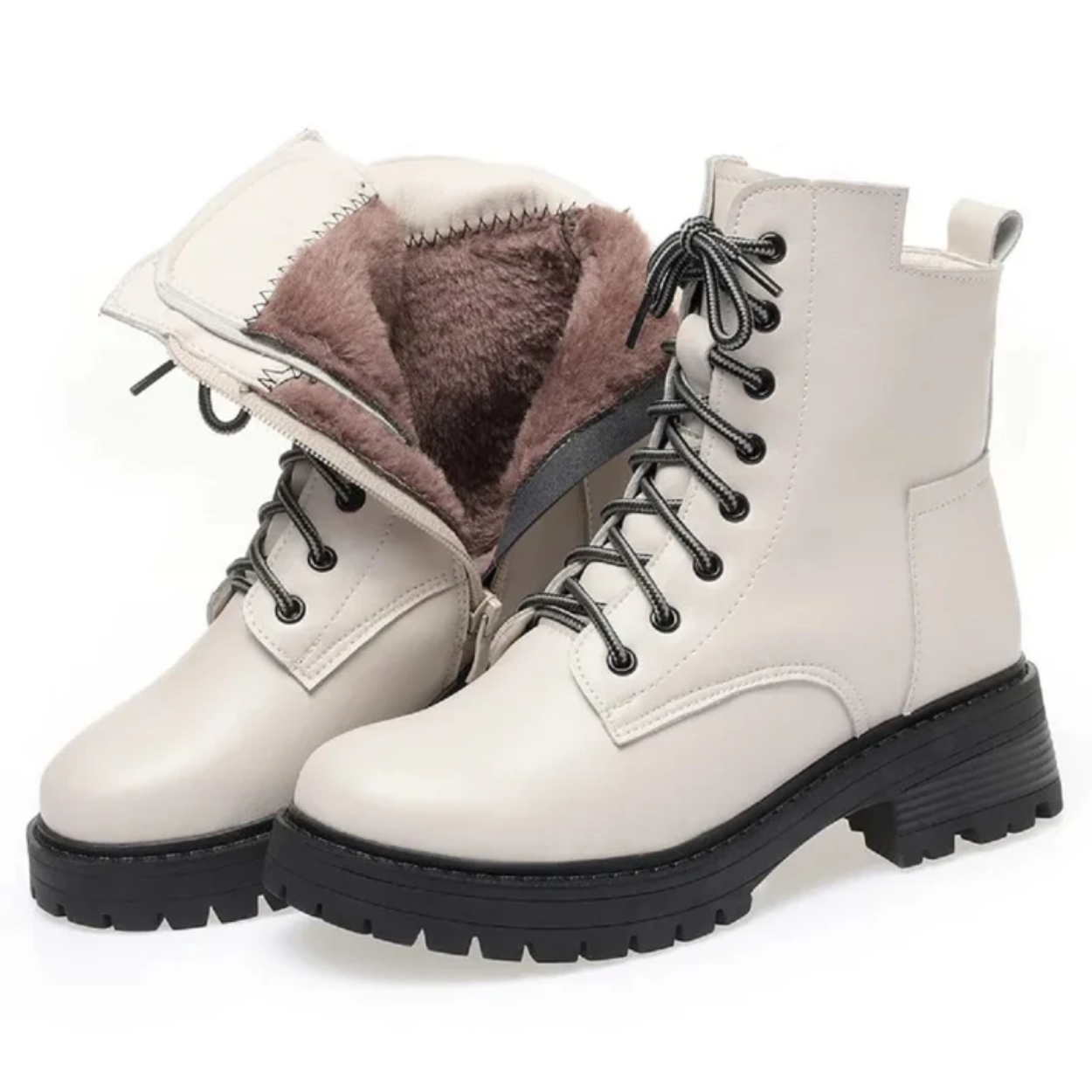 BOTTES D'HIVER FEMME EN CUIR VÉRITABLE CHALEUR ET STYLE RÉUNIS