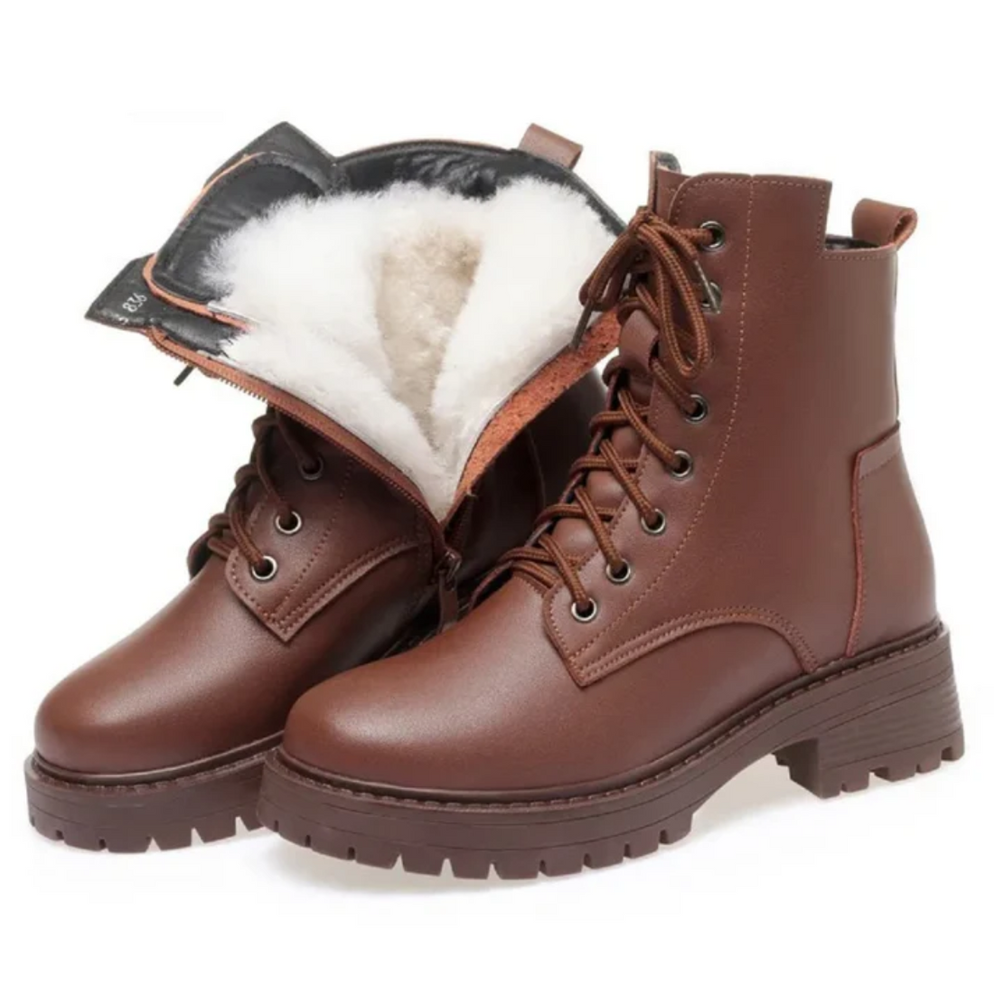BOTTES D'HIVER FEMME EN CUIR VÉRITABLE CHALEUR ET STYLE RÉUNIS