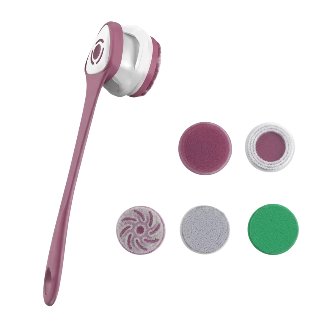 Brosse de Douche Électrique 5 en 1 Rechargeable Rotative avec Manche Long 40 cm