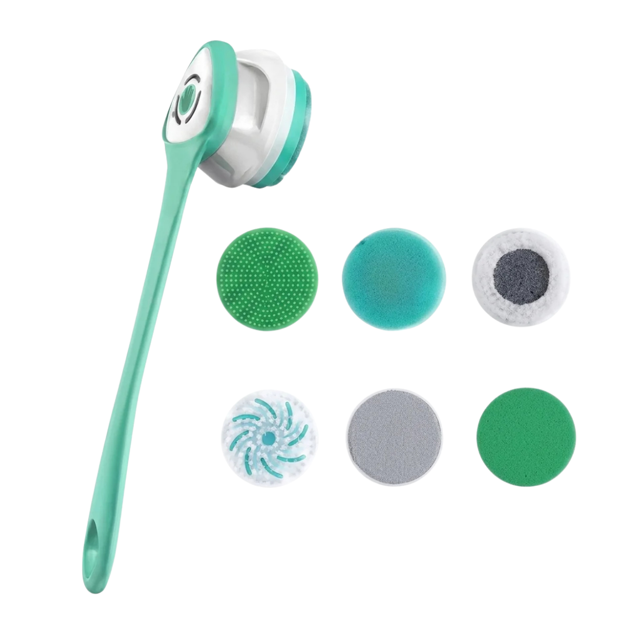 Brosse de Douche Électrique 5 en 1 Rechargeable Rotative avec Manche Long 40 cm