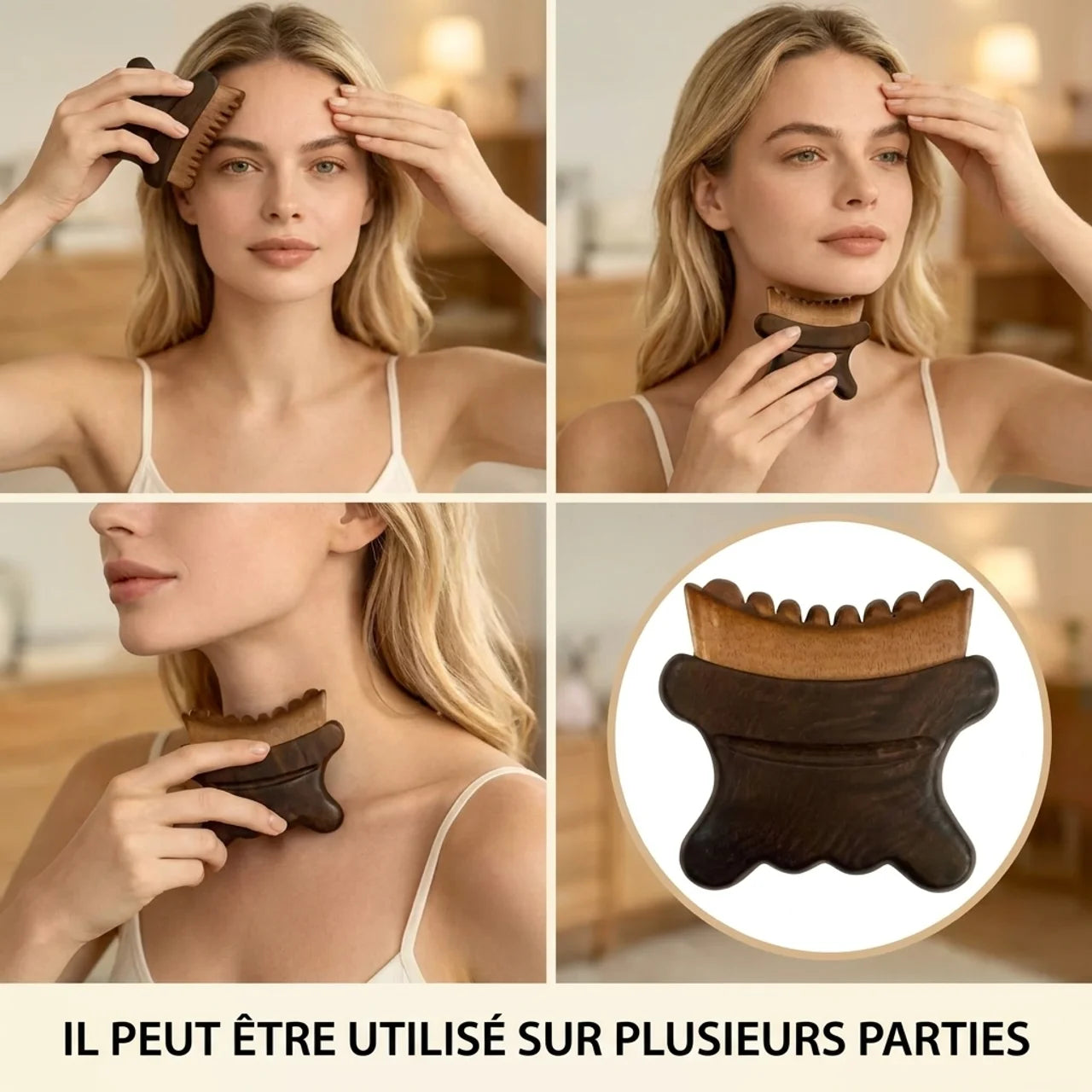 Brosse de Massage Lymphatique Visage Mâchoire et Cou