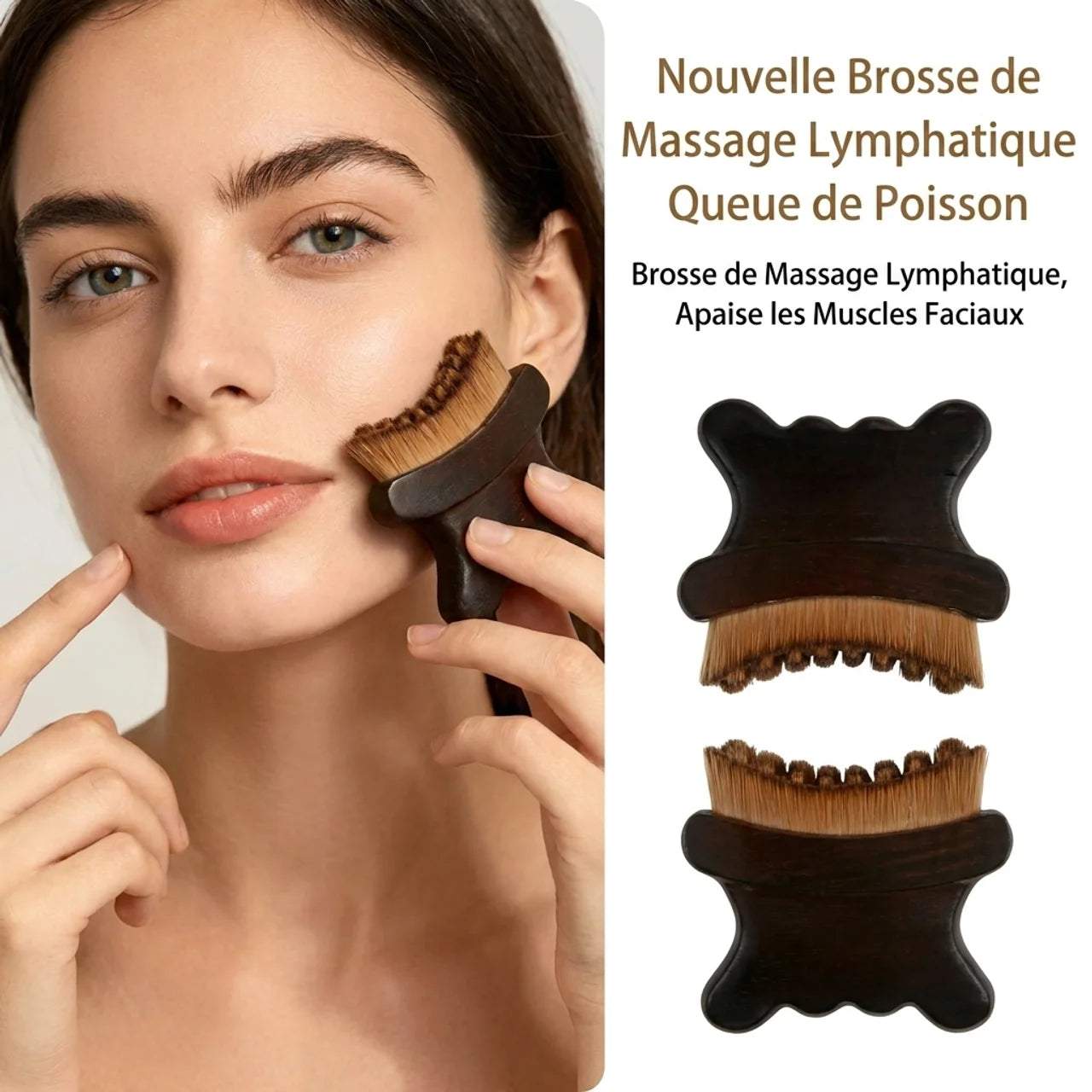 Brosse de Massage Lymphatique Visage Mâchoire et Cou