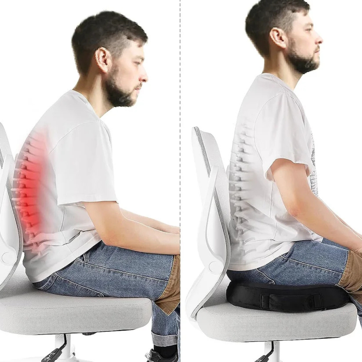 COUSSIN DE SIÈGE ORTHOPÉDIQUE EN MOUSSE À MÉMOIRE DE FORME