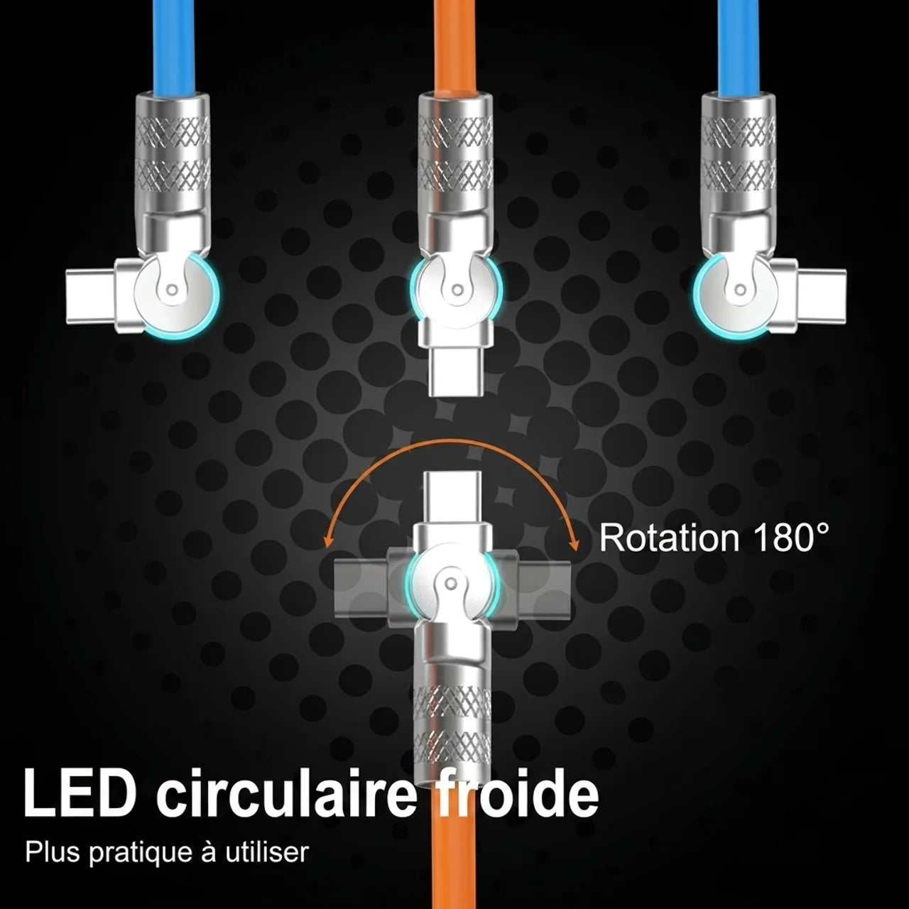 Câble USB-C Charge Rapide Rotatif