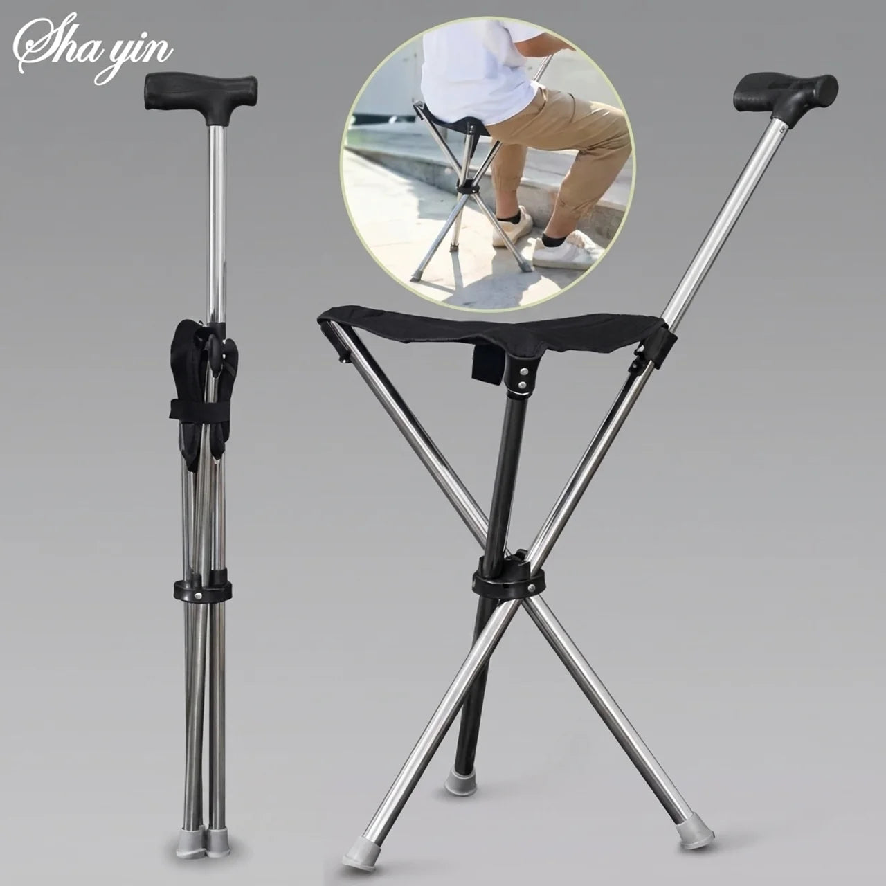Canne Siège Pliante Ultra Légère