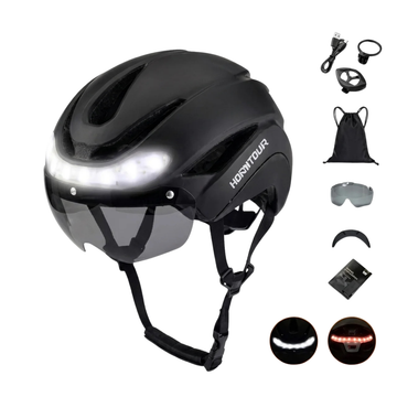 Casque de Vélo Lumineux avec Clignotants LED et Télécommande