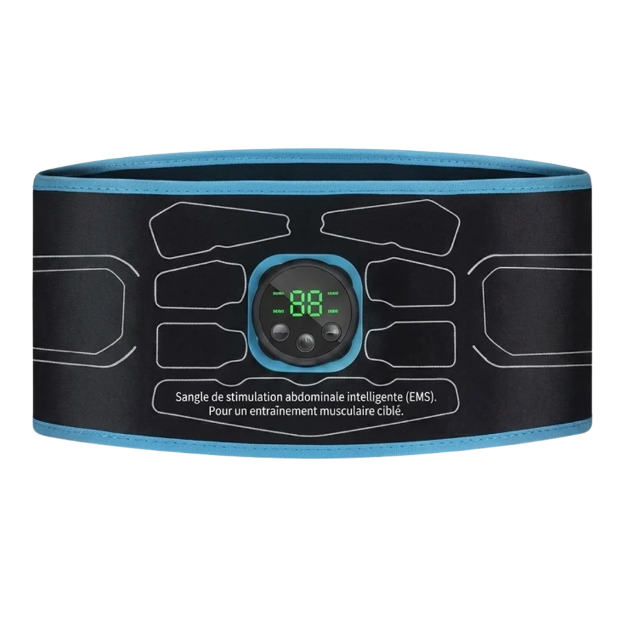 Ceinture Abdominale EMS Rechargeable 10 Modes 39 Intensités Sans Gel