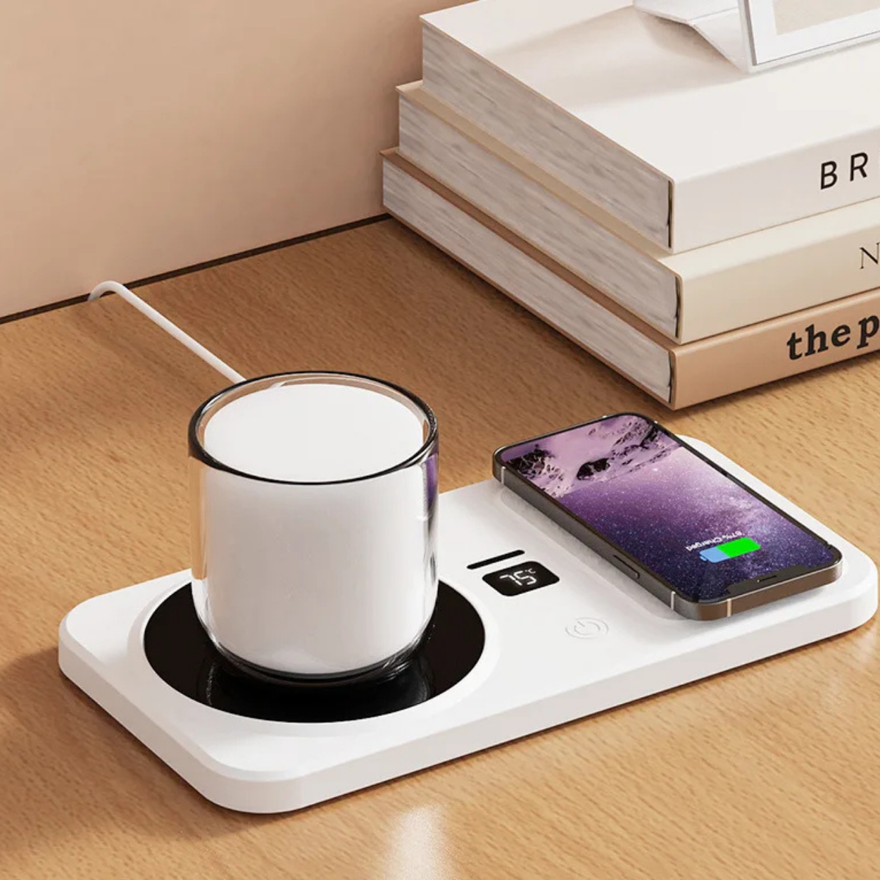 Chauffe-Tasse & Chargeur Sans Fil 2-en-1