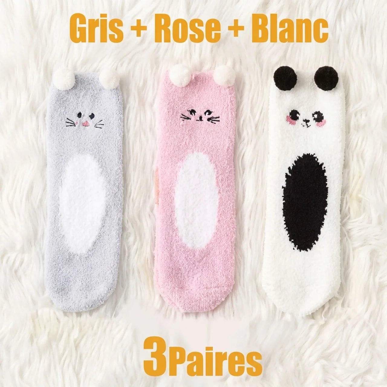 Chaussettes Polaires Animaux Ultra-Douces Chaussettes Chaudes d'Hiver pour Femme