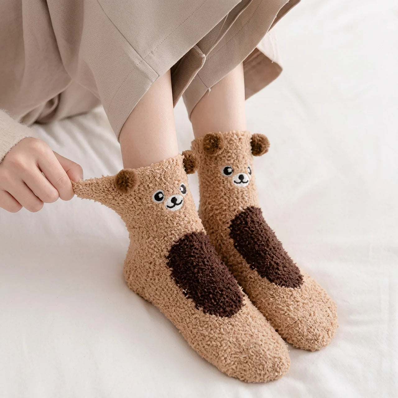 Chaussettes Polaires Animaux Ultra-Douces Chaussettes Chaudes d'Hiver pour Femme