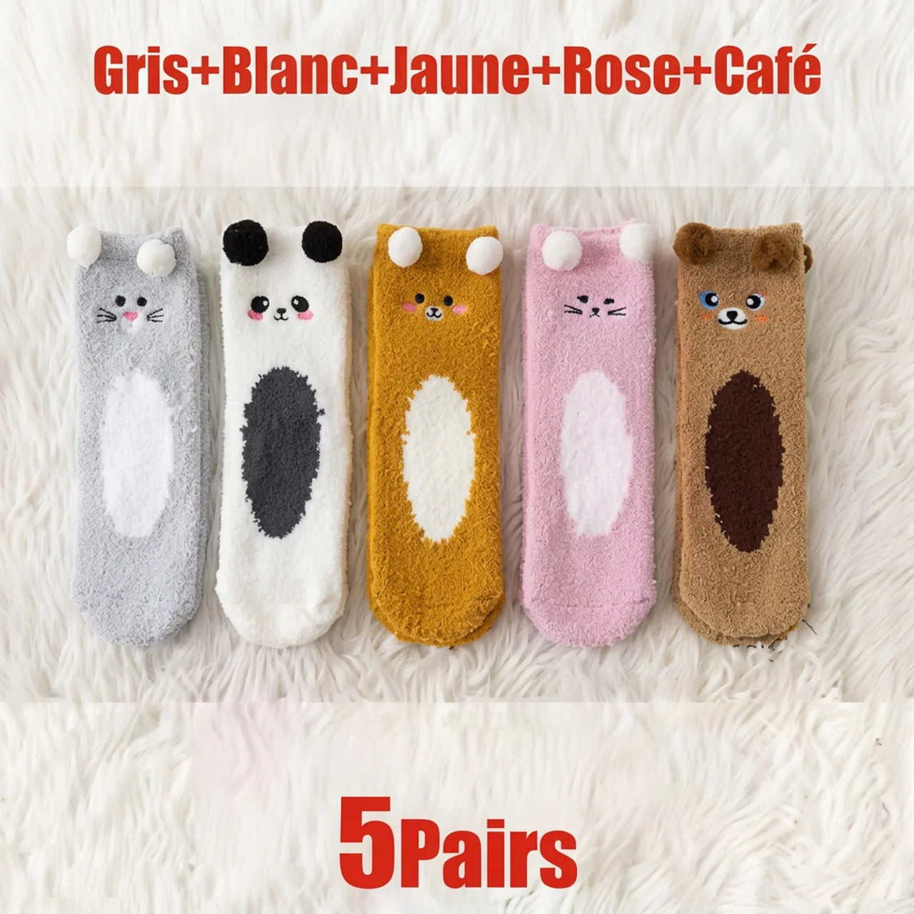 Chaussettes Polaires Animaux Ultra-Douces Chaussettes Chaudes d'Hiver pour Femme