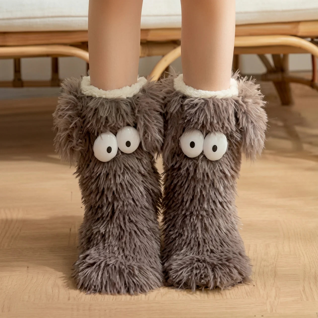 Chaussettes Polaires Montantes Peluche Ultra Chaudes & Moelleuses pour Femme