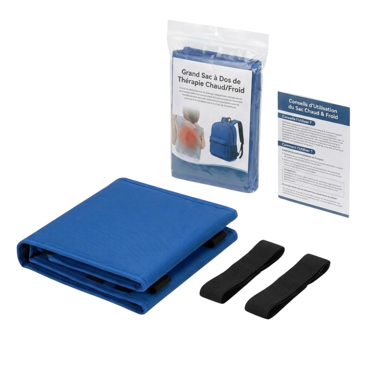 Compresse Chaude & Froide Réutilisable Grand Format Soulagement pour Tout le Corps
