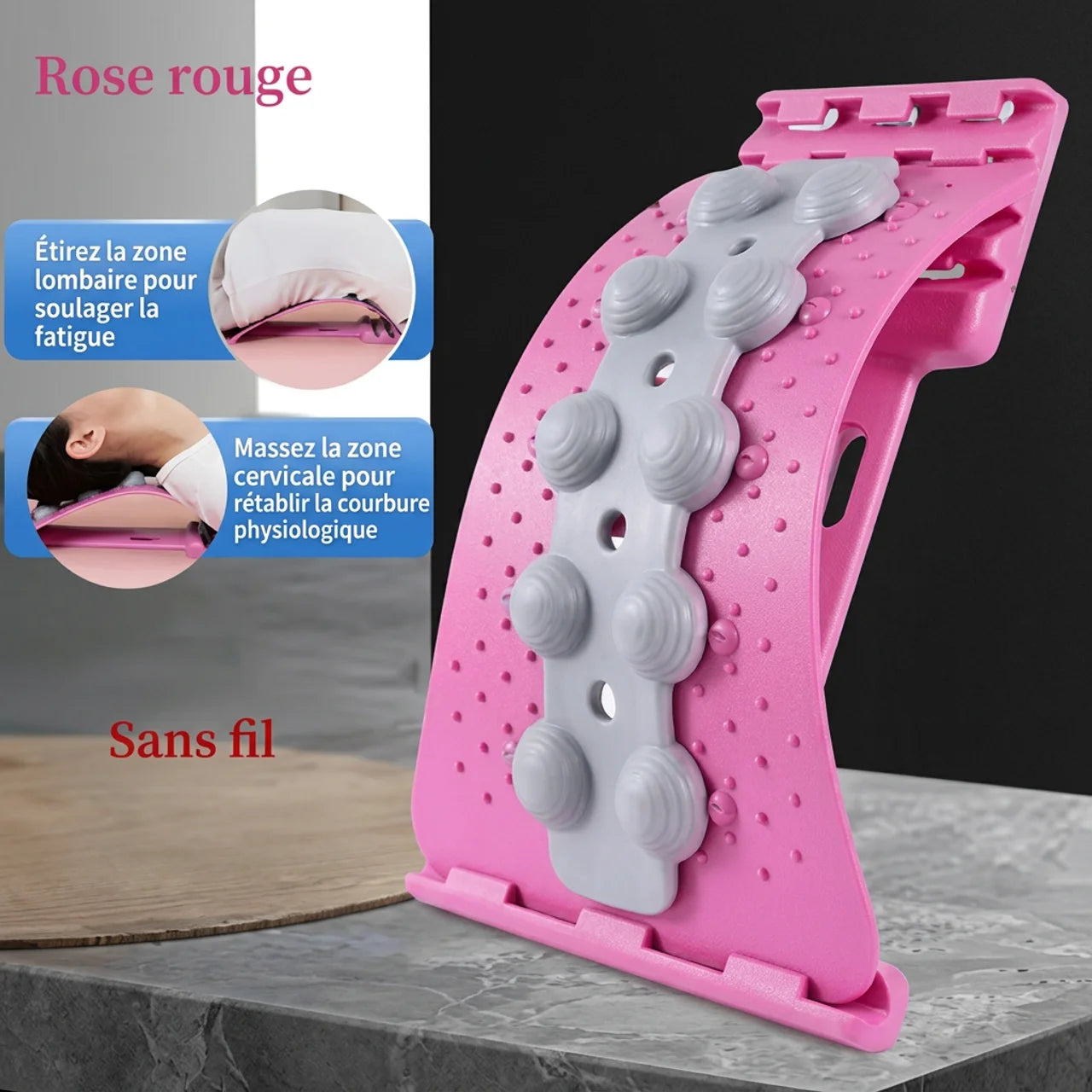 Correcteur Lombaire & Étireur Dorsal 3 Niveaux avec Acupression