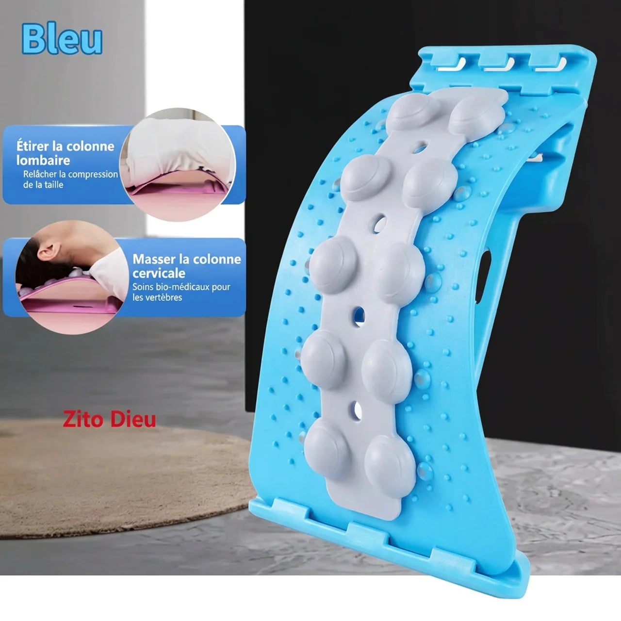 Correcteur Lombaire & Étireur Dorsal 3 Niveaux avec Acupression