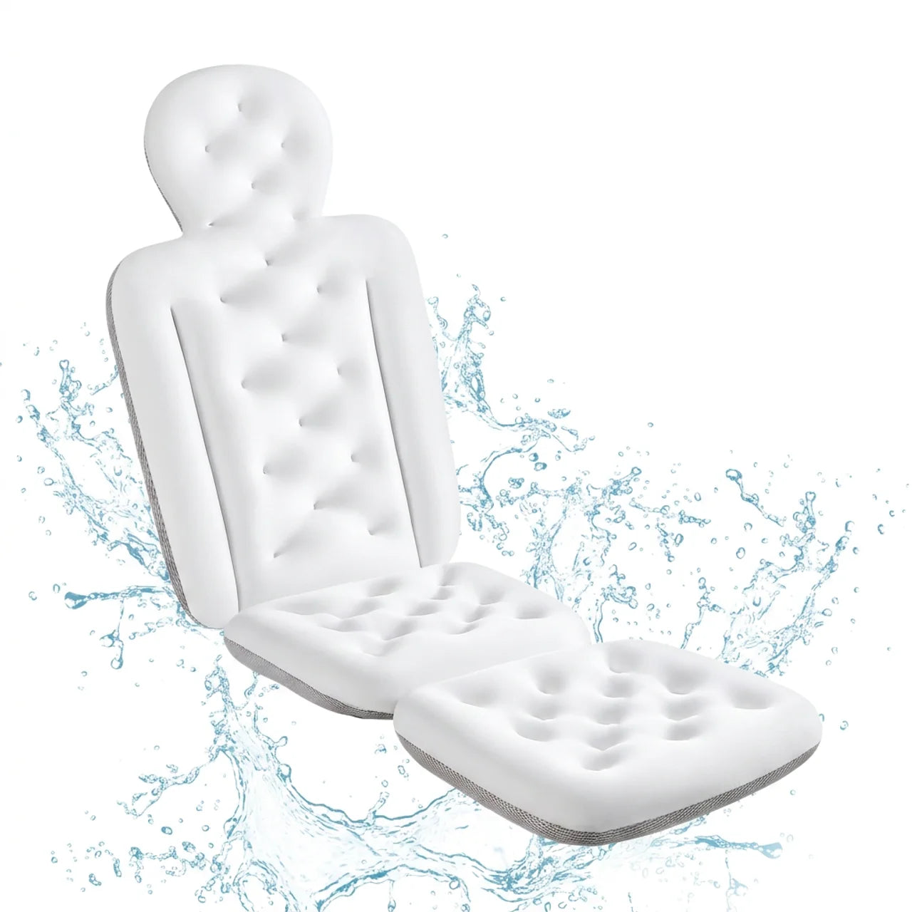 Coussin Bain Intégral Luxe 130 cm Matelas Spa Ergonomique avec Appui-Tête