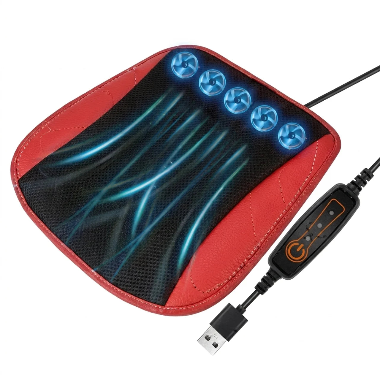 Coussin de Siège Rafraîchissant USB à 5 Ventilateurs