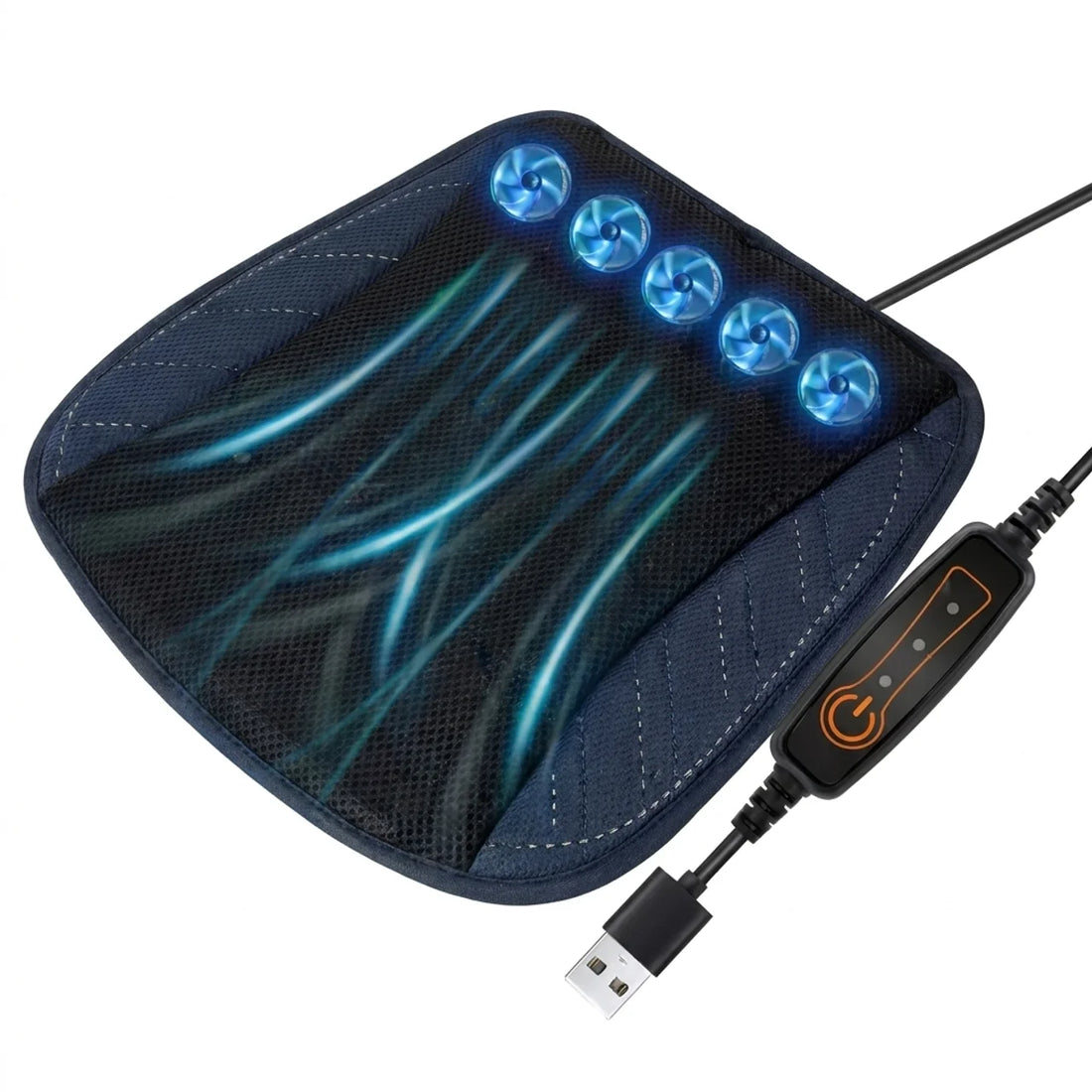 Coussin de Siège Rafraîchissant USB à 5 Ventilateurs