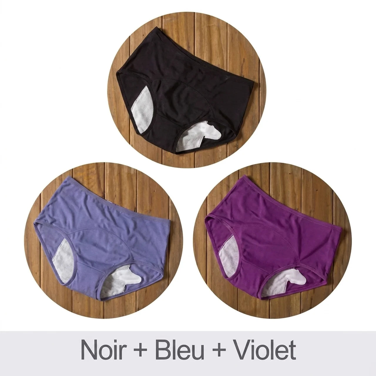 Trois Culottes Menstruelles Étanches Protection Anti Fuite Confortable Extra Large