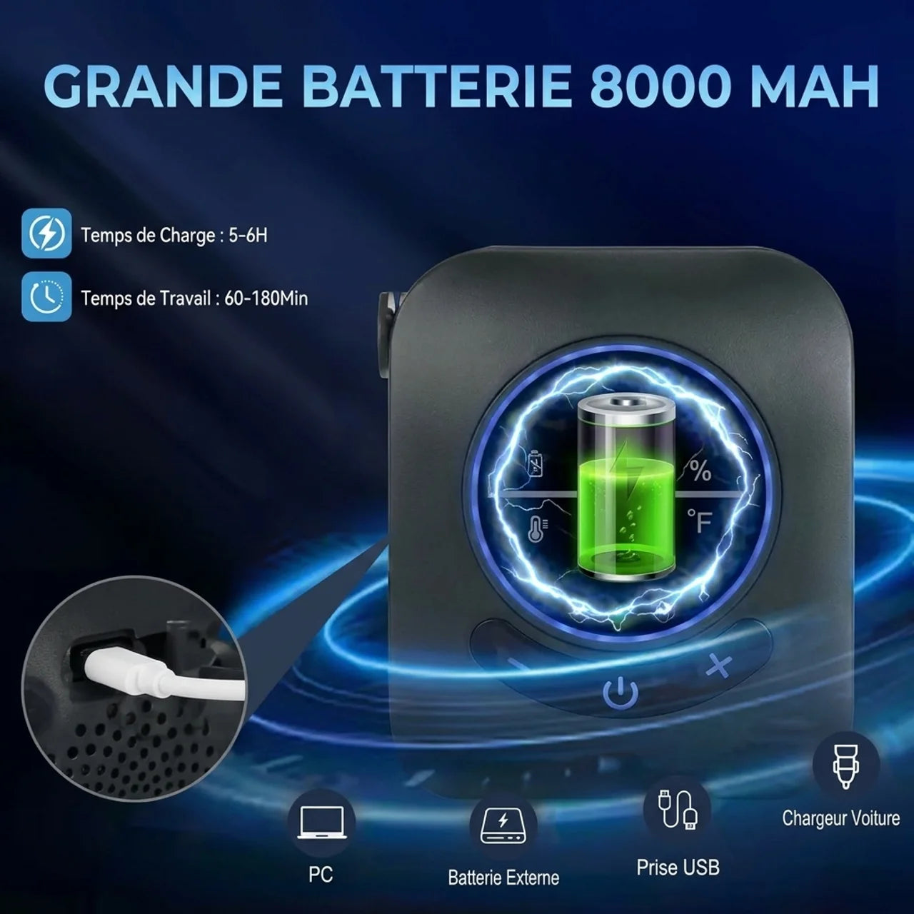 Douche de Camping Portable 8000 mAh Douche Nomade Partout
