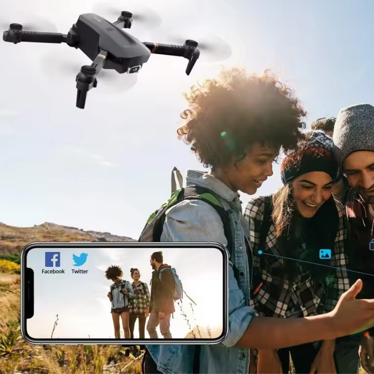 Drone 4K HD WiFi Grand Angle Double Caméra