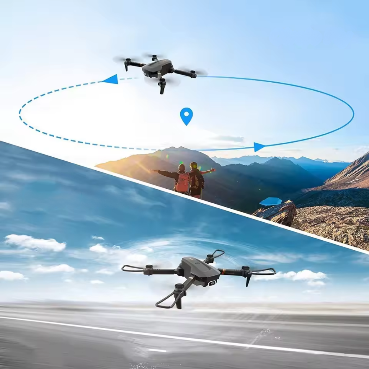 Drone 4K HD WiFi Grand Angle Double Caméra