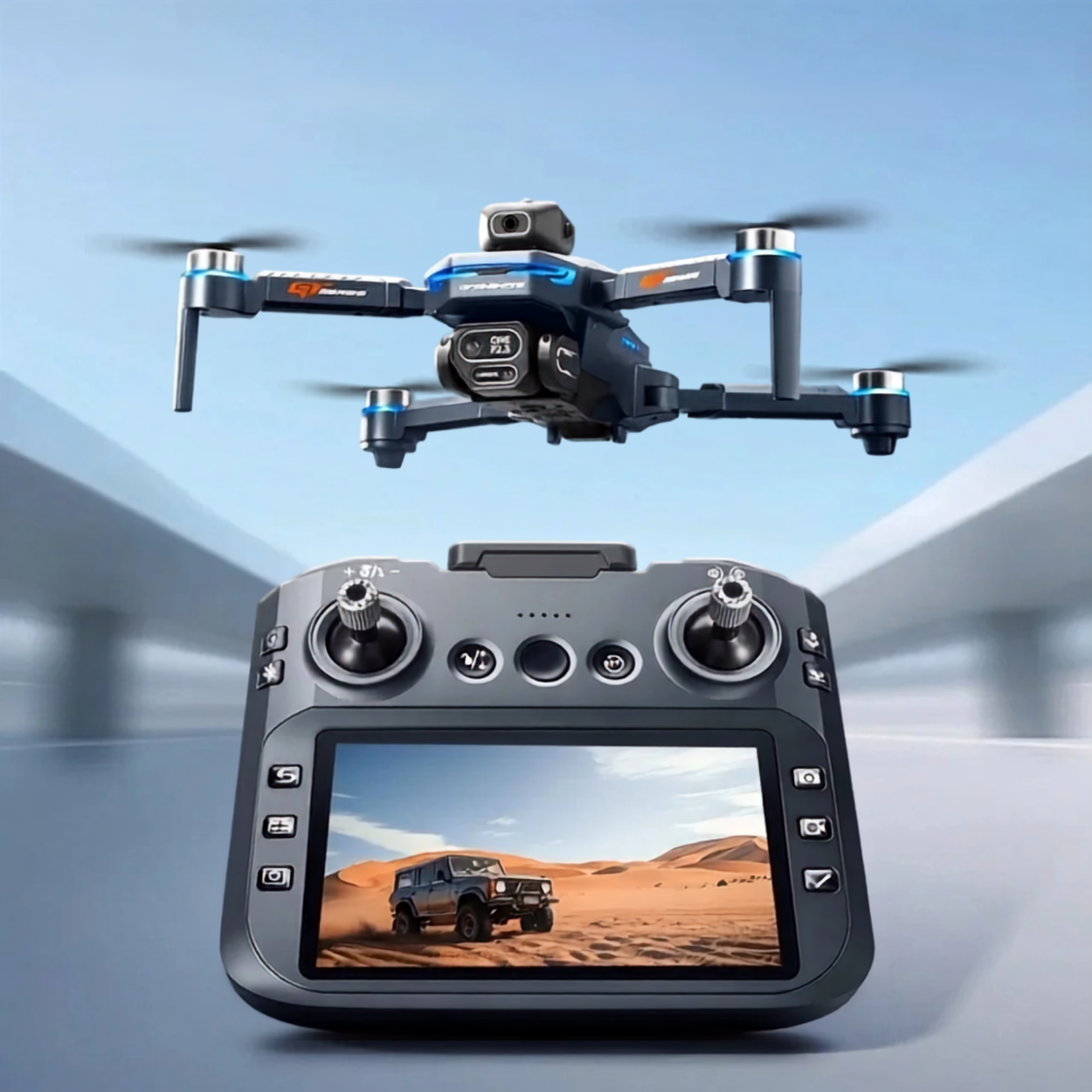 Drone Pliable GT8 HD Moteurs Brushless & Télécommande avec Écran Intégré