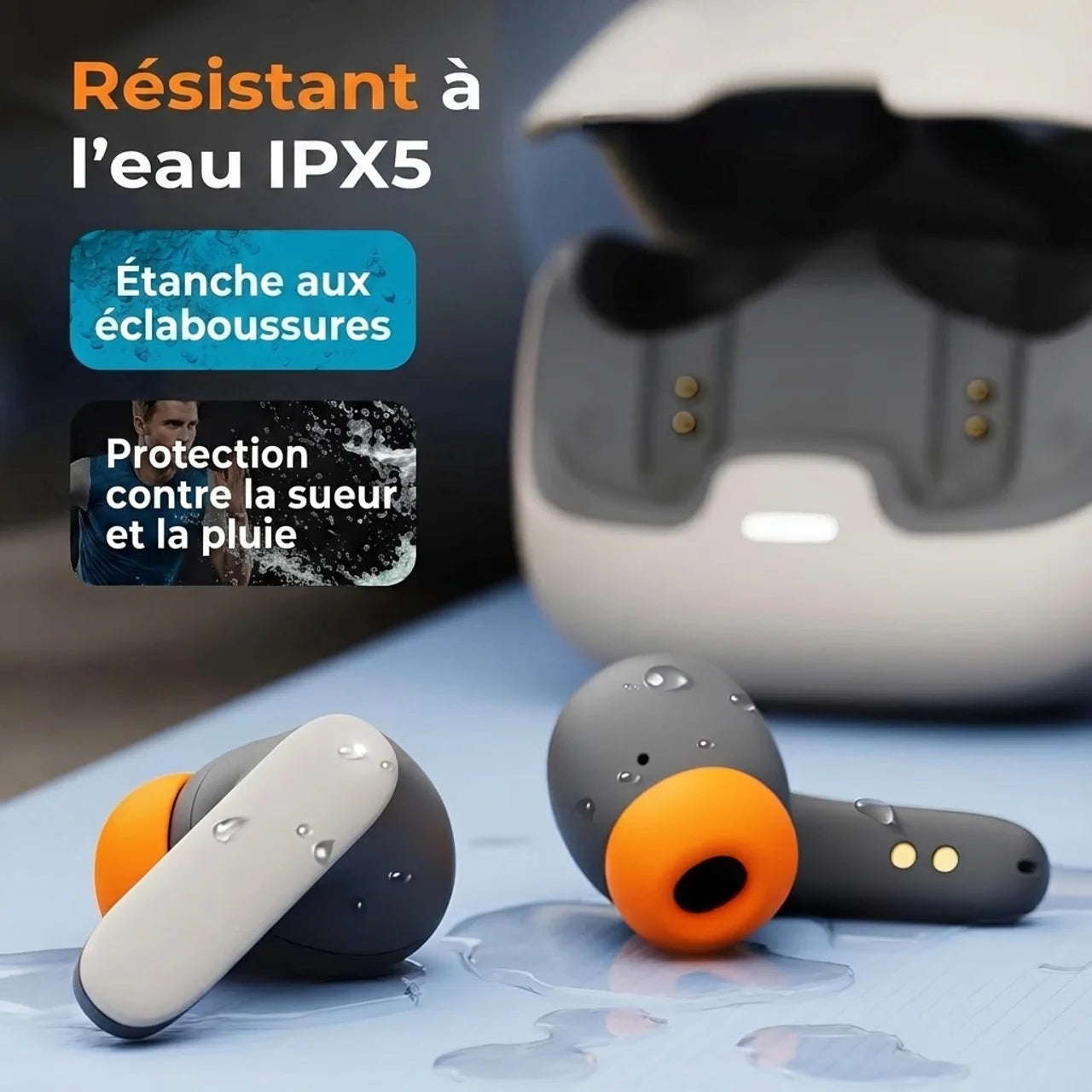Écouteurs Bluetooth Sans Fil ENC Son HD Mode Gaming 100 Heures d'Autonomie