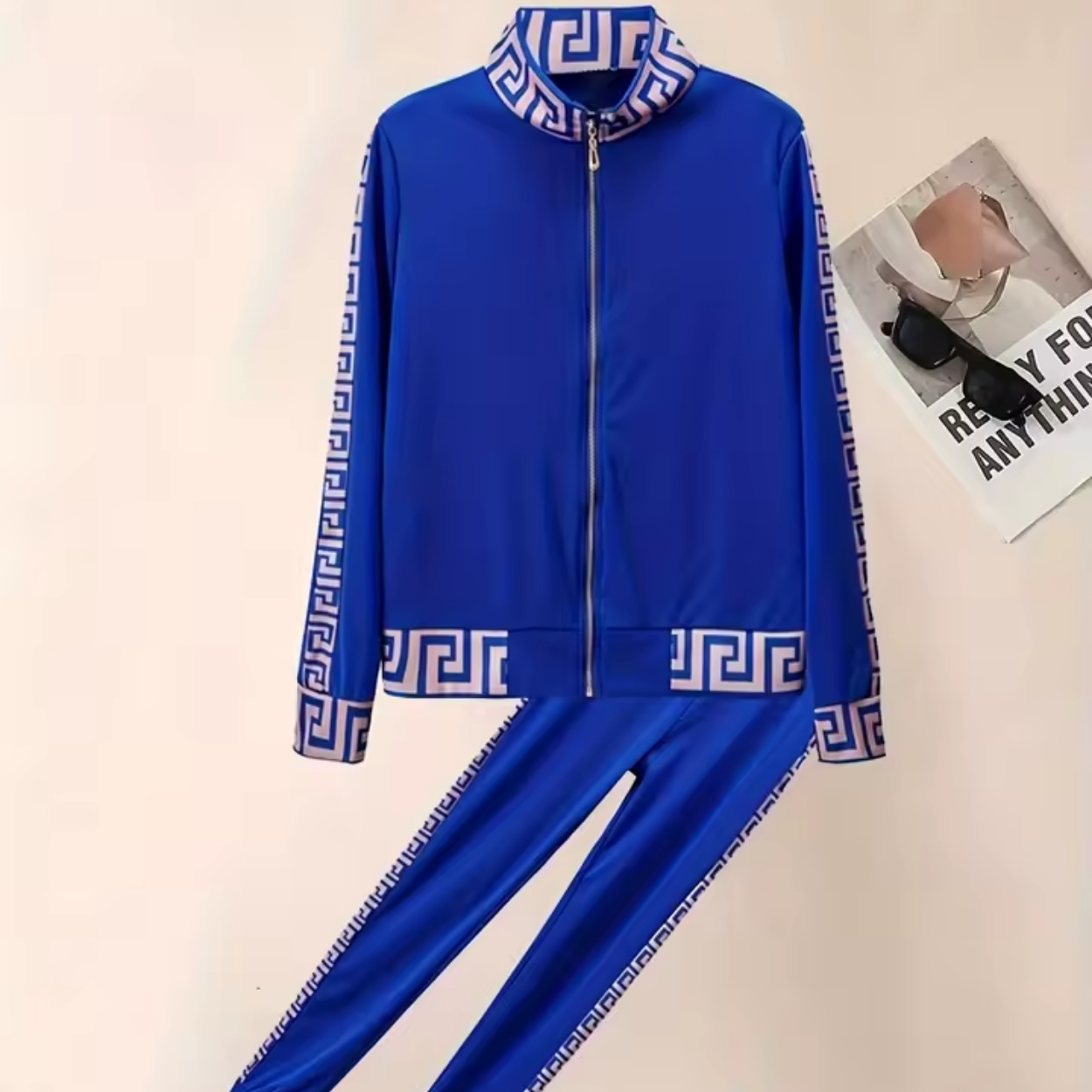 Ensemble Survêtement Chic Motif Grec Doré