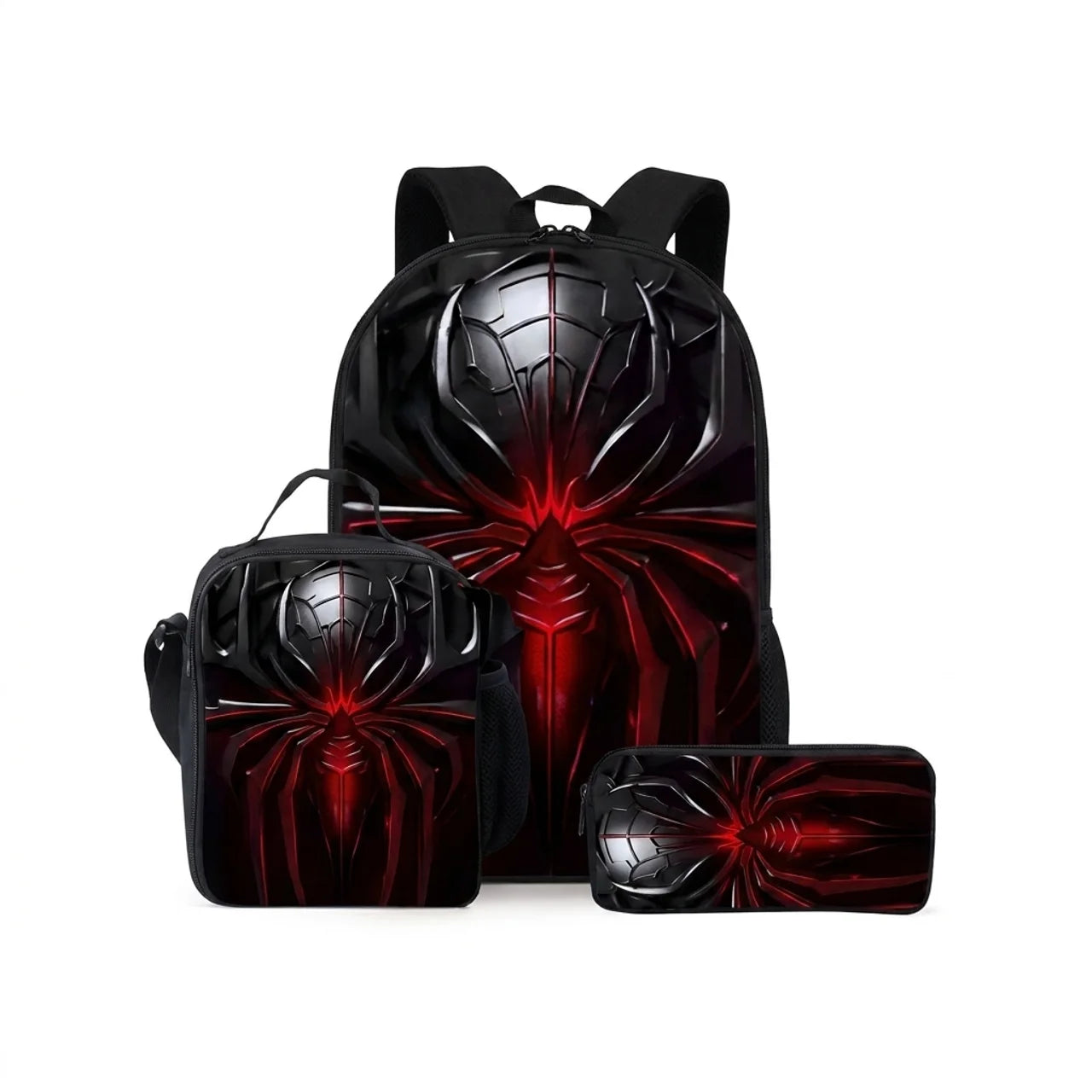 Ensemble 3 Pièces Sac à Dos Robot Mécanique 3D Sac d'École Sac Repas & Trousse