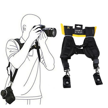 Harnais Double pour Appareils Photo DSLR Sangle Professionnelle Double Épaule
