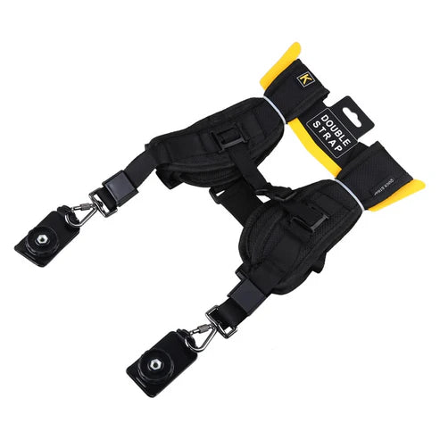 Harnais Double pour Appareils Photo DSLR Sangle Professionnelle Double Épaule