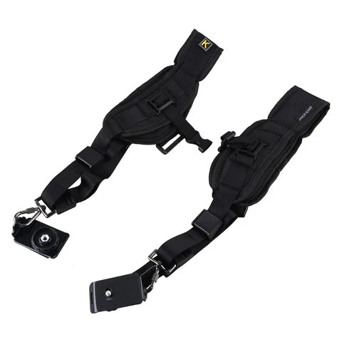 Harnais Double pour Appareils Photo DSLR Sangle Professionnelle Double Épaule