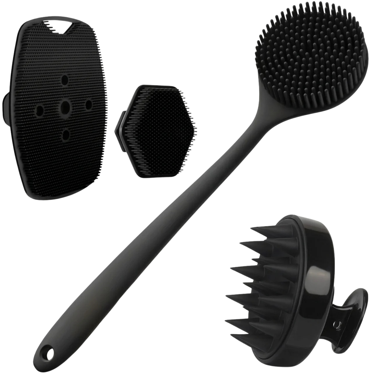 Kit 4 Brosses de Bain en Silicone Exfoliantes