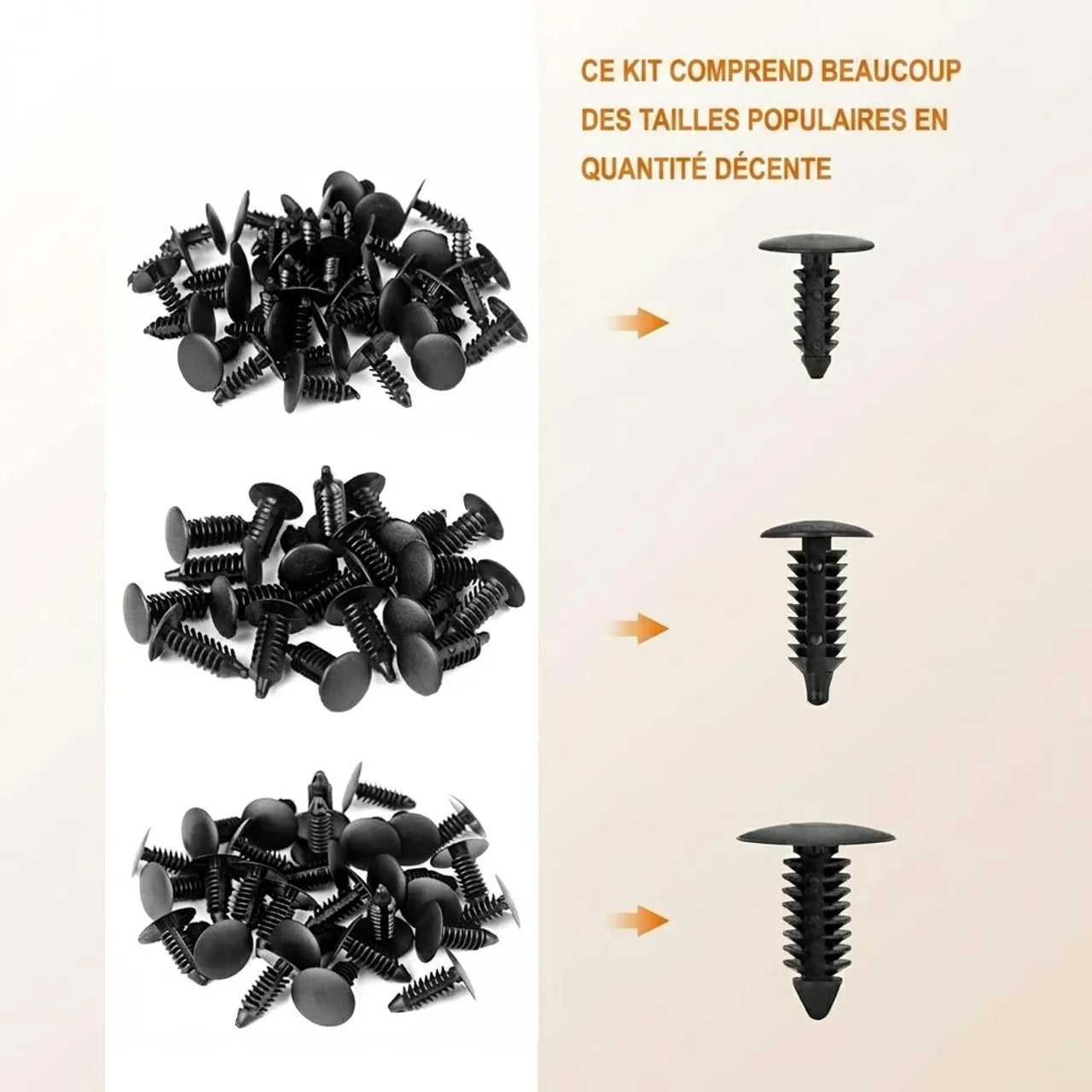 Kit Clips Fixation Auto Universel