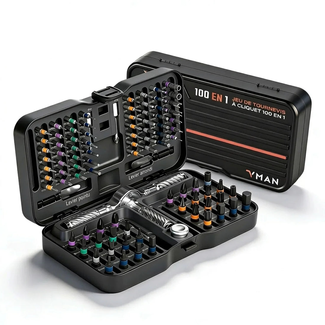Kit Tournevis de Précision 100 en 1 à Cliquet Professionnel