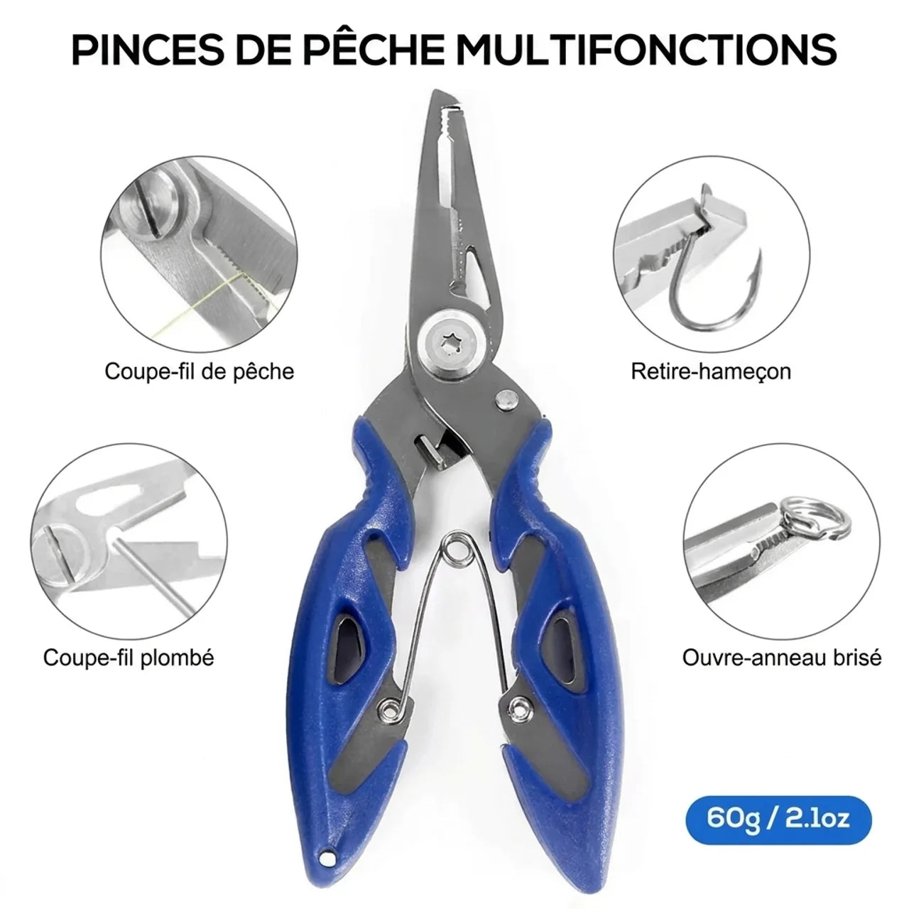 Kit d'Accessoires de Pêche Complet 263 Pièces avec Pince Multifonction