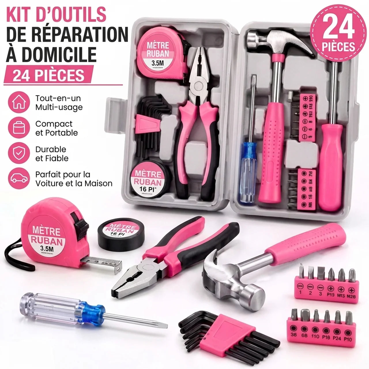 Kit de Bricolage Femme 24 Pièces avec Mallette